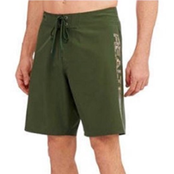 army green swim trunks